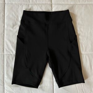 POP Fit Quinn Shorts Active High-Waist Bike Shorts with Pockets in Black